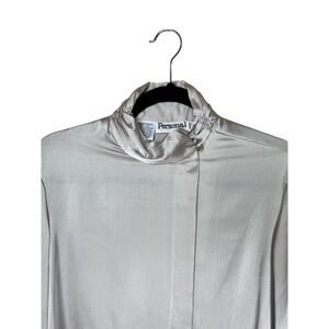 Vintage Personal Blouse, NWT, Waterfall Collar, Button Embellished, Size 14